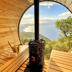 Barrel Sauna Full Glass