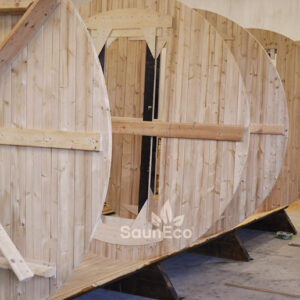 Three Room Barrel Wooden Sauna from Sauneco
