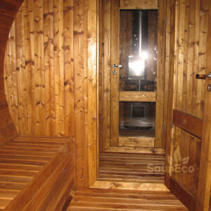 Three Room Barrel Wooden Sauna from Sauneco