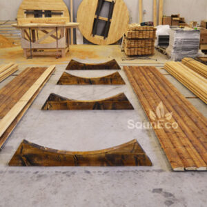 Three Room Barrel Wooden Sauna from Sauneco