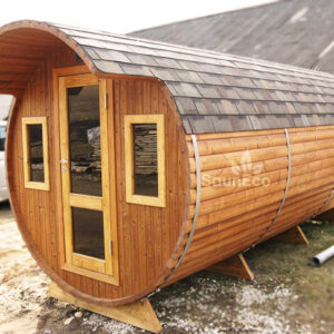 Three Room Barrel Wooden Sauna from Sauneco