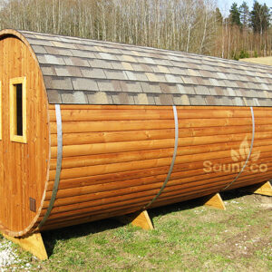 Three Room Barrel Wooden Sauna from Sauneco