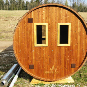 Three Room Barrel Wooden Sauna from Sauneco