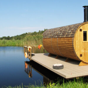 Three Room Barrel Wooden Sauna from Sauneco