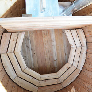 Large wooden hot tub from Sauneco
