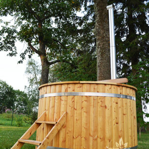 Large wooden hot tub from Sauneco