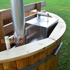 Large wooden hot tub from Sauneco