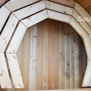 Large wooden hot tub from Sauneco