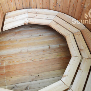Large wooden hot tub from Sauneco