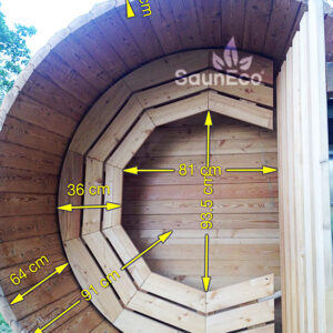 Large wooden hot tub from Sauneco