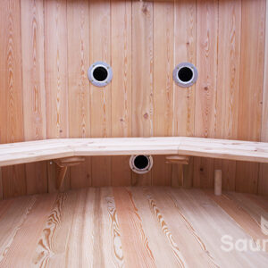 Large wooden hot tub from Sauneco