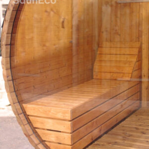 Barrel Sauna With A Glass Wall from Saneco