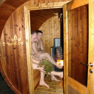 Wooden Barrel Sauna T20H from Sauneco
