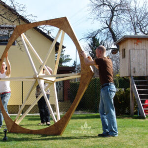 Wooden Barrel Sauna T24E from Sauneco