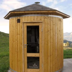 Wooden Barrel Sauna T24E from Sauneco