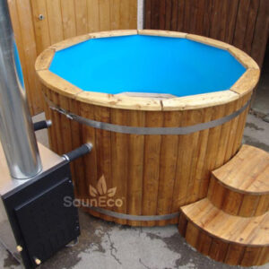 Wood Stairs For Hot Tub From Sauneco
