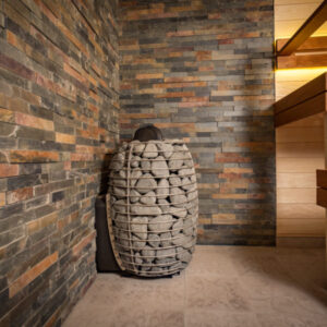 Huum Hive wood-fired sauna heater from Sauneco